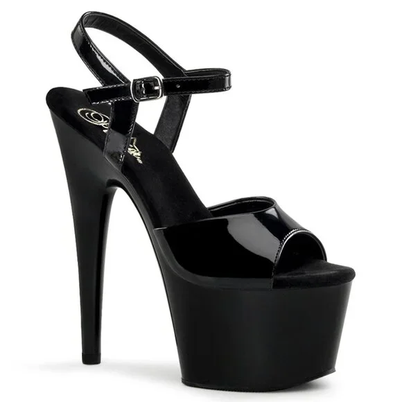 Pleaser Adore-709 Black Platform Heels - Picture 1 of 3